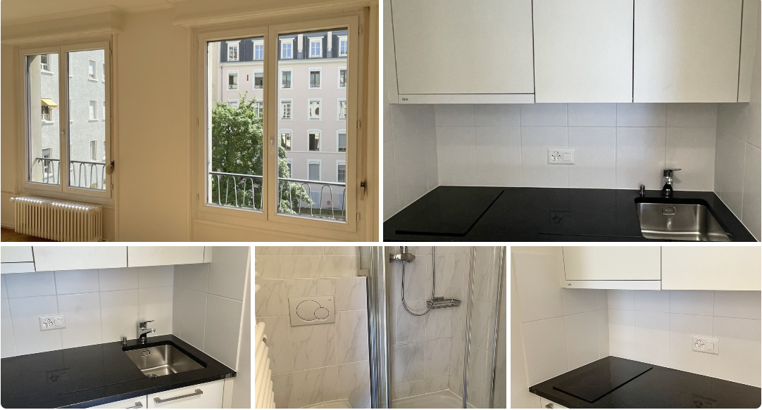 Appartement 1.5 pièces, 32 m² à Genève – Rue Jean-Jaquet, calme et proche du lac | CHF 1’640.–